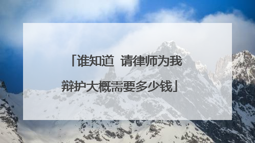 谁知道 请律师为我辩护大概需要多少钱