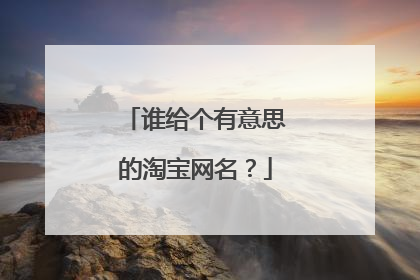 谁给个有意思的淘宝网名?