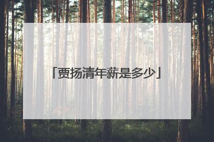 贾扬清年薪是多少
