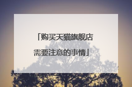 购买天猫旗舰店需要注意的事情