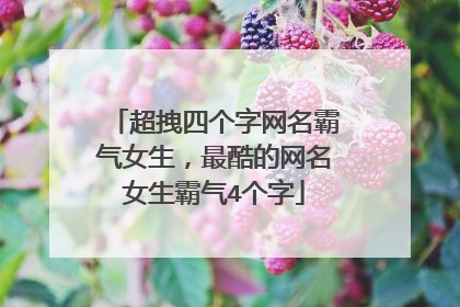 超拽四个字网名霸气女生，最酷的网名女生霸气4个字