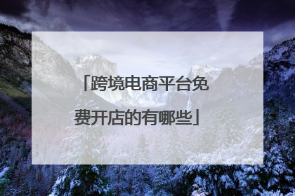 跨境电商平台免费开店的有哪些