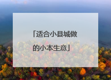 适合小县城做的小本生意