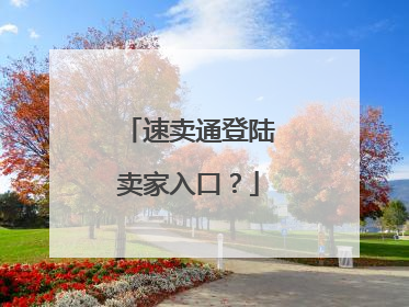 速卖通登陆卖家入口?