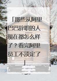 那些从阿里巴巴辞职的人现在都怎么样了？看完阿里员工不淡定了