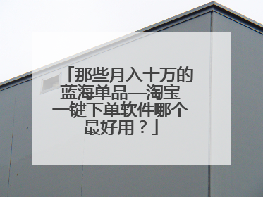 那些月入十万的蓝海单品——淘宝一键下单软件哪个最好用？