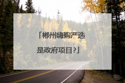 郴州嗨购严选是政府项目?