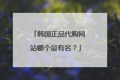 韩国正品代购网站哪个最有名?