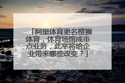 阿里体育更名橙狮体育,体育场馆成重点业务,此举将给企业带来哪些改变?