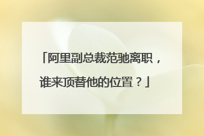 阿里副总裁范驰离职，谁来顶替他的位置？