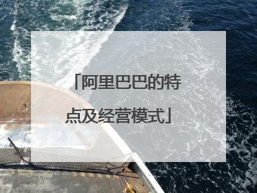 阿里巴巴的特点及经营模式