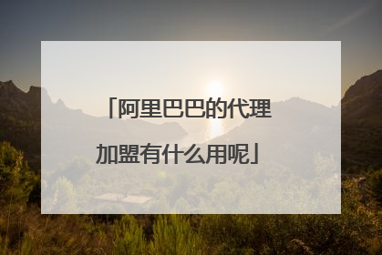 阿里巴巴的代理加盟有什么用呢