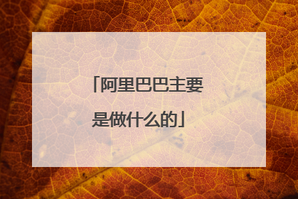 阿里巴巴主要是做什么的