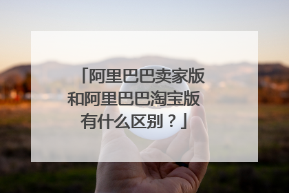阿里巴巴卖家版和阿里巴巴淘宝版有什么区别？