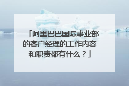 阿里巴巴国际事业部的客户经理的工作内容和职责都有什么？