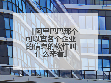 阿里巴巴那个可以查各个企业的信息的软件叫什么来着