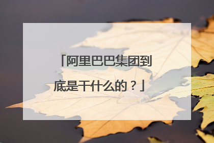 阿里巴巴集团到底是干什么的？