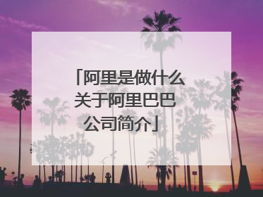 阿里是做什么 关于阿里巴巴公司简介