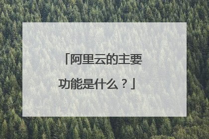 阿里云的主要功能是什么?
