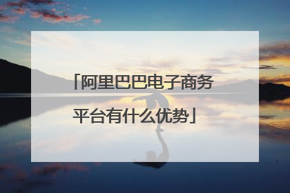 阿里巴巴电子商务平台有什么优势