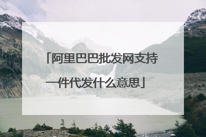 阿里巴巴批发网支持一件代发什么意思