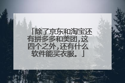 除了京东和淘宝还有拼多多和美团,这四个之外,还有什么软件能买衣服。