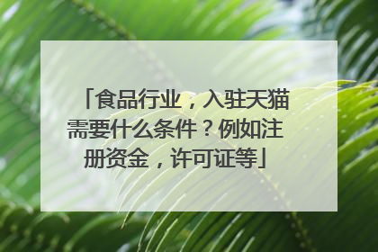 食品行业，入驻天猫需要什么条件？例如注册资金，许可证等