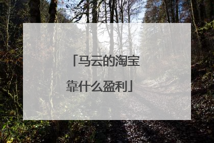 马云的淘宝靠什么盈利