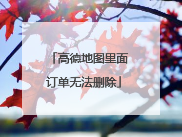 高德地图里面订单无法删除