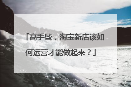 高手些,淘宝新店该如何运营才能做起来?