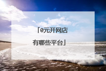 0元开网店有哪些平台