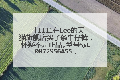 1111在Lee的天猫旗舰店买了条牛仔裤,怀疑不是正品,型号标L0072956A55,实收到729 5655.查无此型号求真相