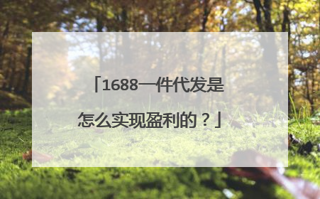 1688一件代发是怎么实现盈利的？