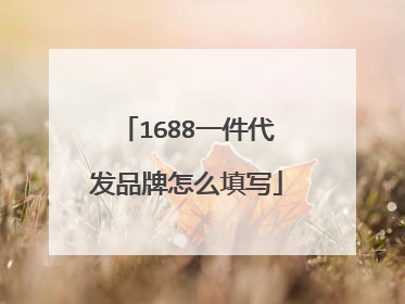1688一件代发品牌怎么填写