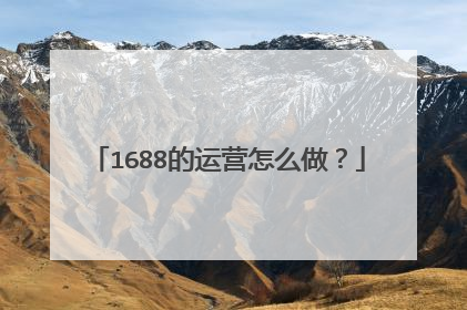 1688的运营怎么做?
