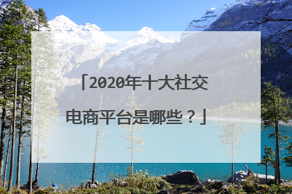 2020年十大社交电商平台是哪些?