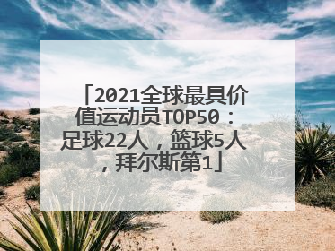 2021全球最具价值运动员TOP50:足球22人,篮球5人,拜尔斯第1