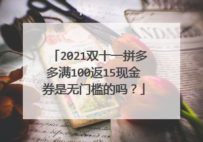 2021双十一拼多多满100返15现金券是无门槛的吗?