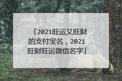 2021旺运又旺财的支付宝名,2021旺财旺运微信名字