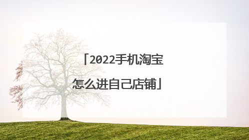 2022手机淘宝怎么进自己店铺