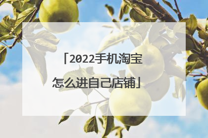 2022手机淘宝怎么进自己店铺
