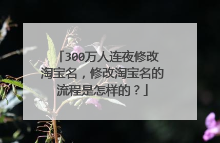 300万人连夜修改淘宝名,修改淘宝名的流程是怎样的?