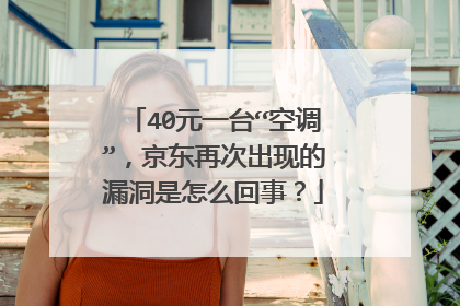 40元一台“空调”，京东再次出现的漏洞是怎么回事？