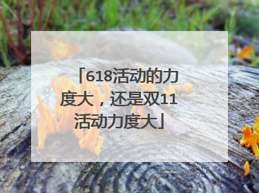 618活动的力度大，还是双11活动力度大