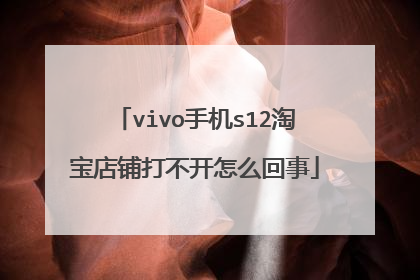 vivo手机s12淘宝店铺打不开怎么回事