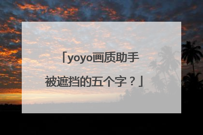 yoyo画质助手被遮挡的五个字?