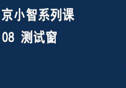 京东仓配客售京小智系列课 08测试窗