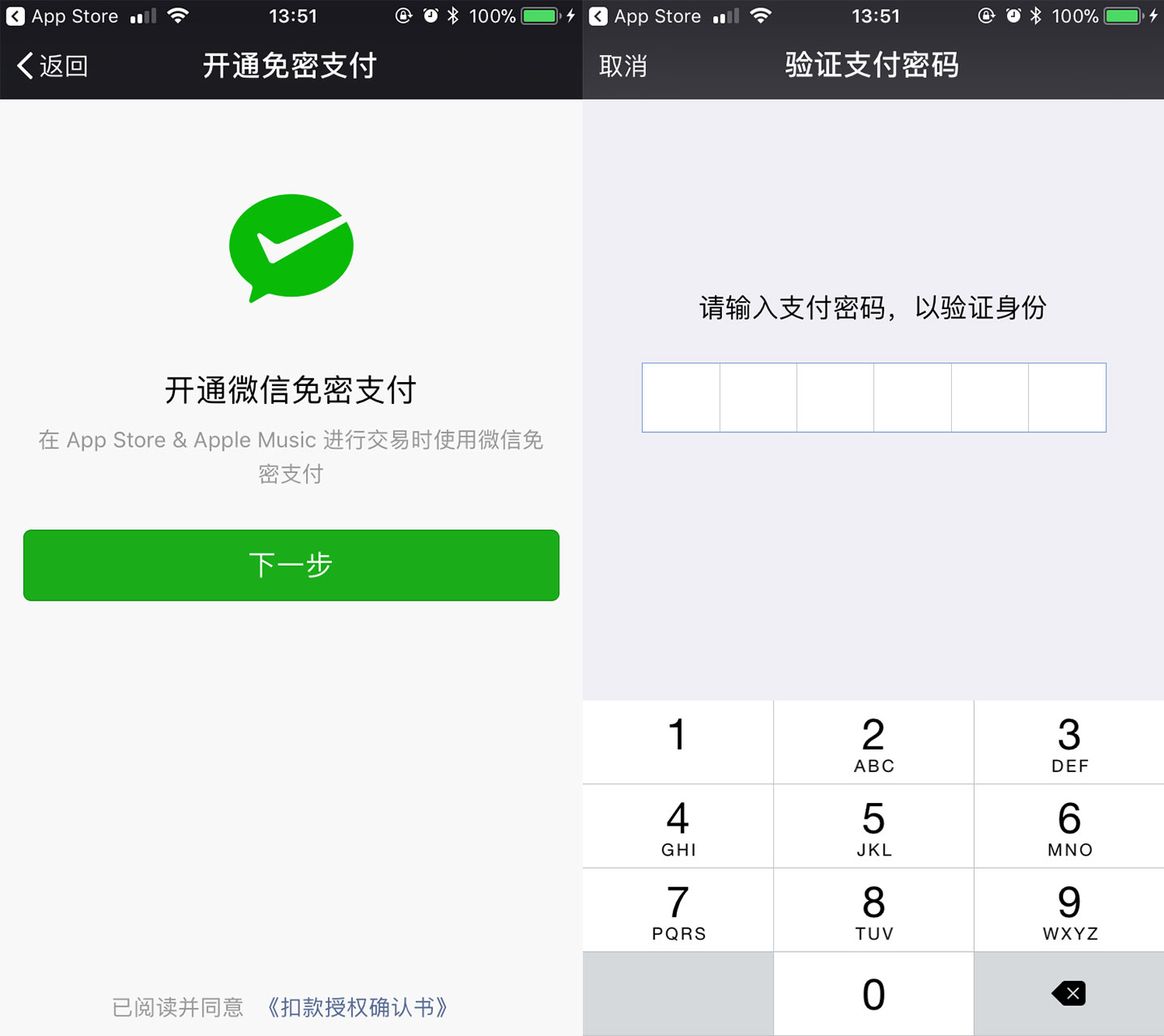 App Store 微信支付和支付宝绑定流程