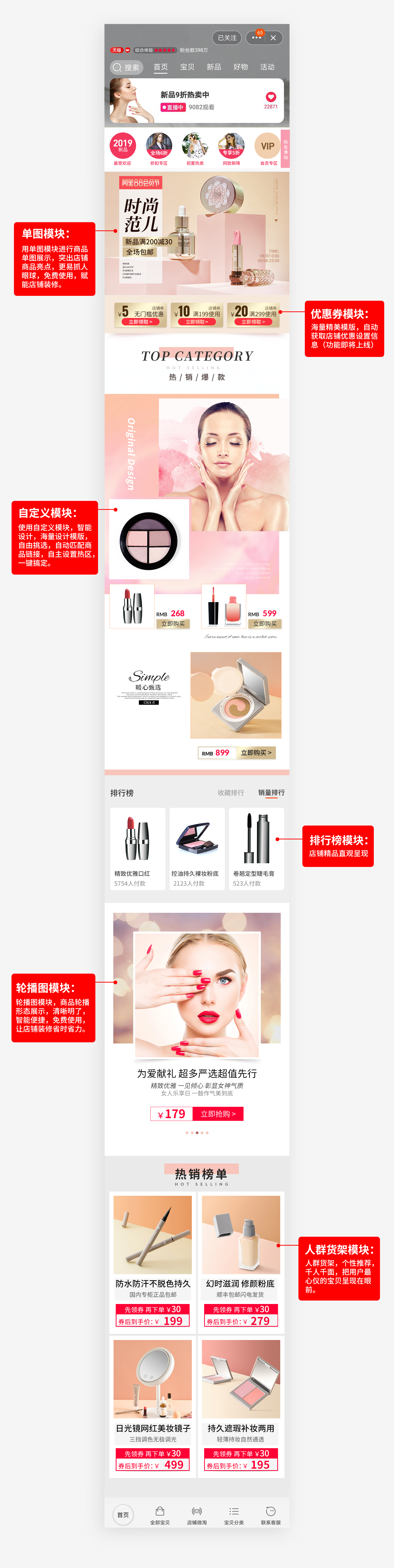 看一看美妆爆款是如何装修全店