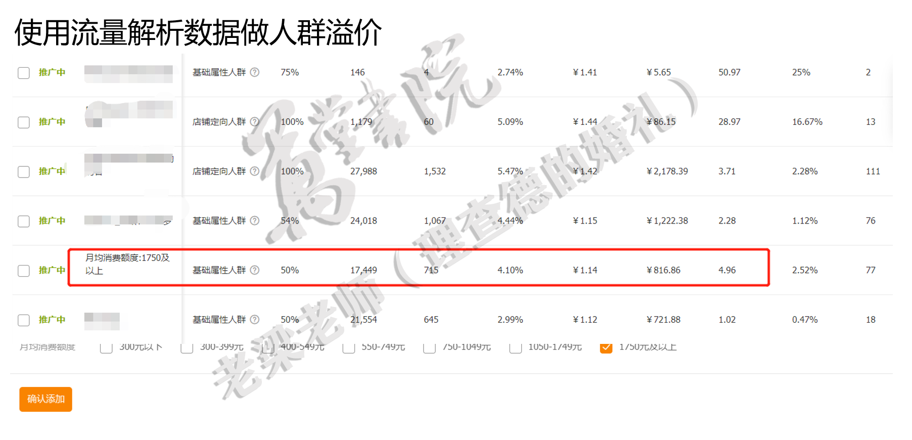 淘宝直通车拉新计划的人群优化二